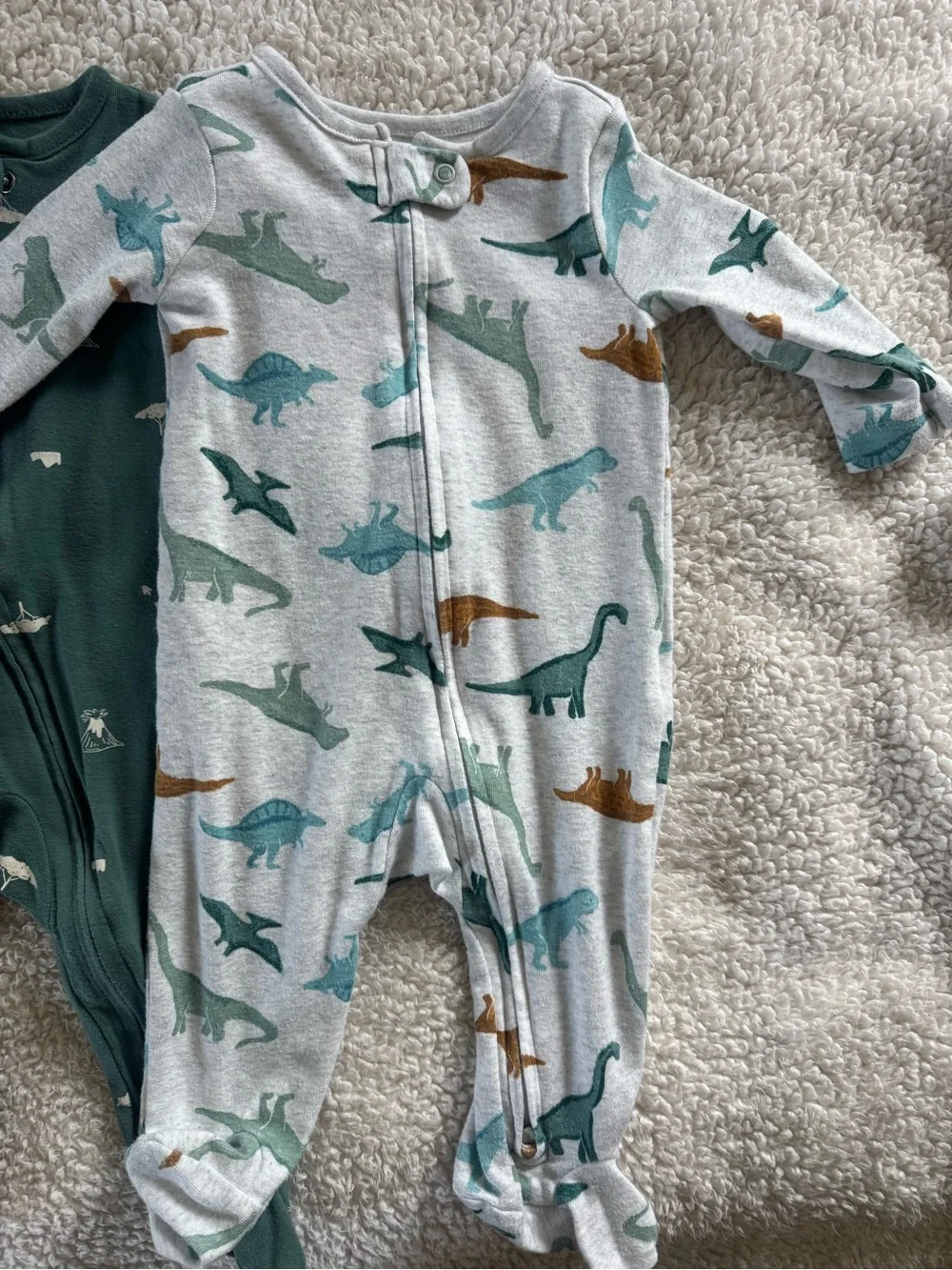 Dino Print One-Piece Footsie’s Set of 3